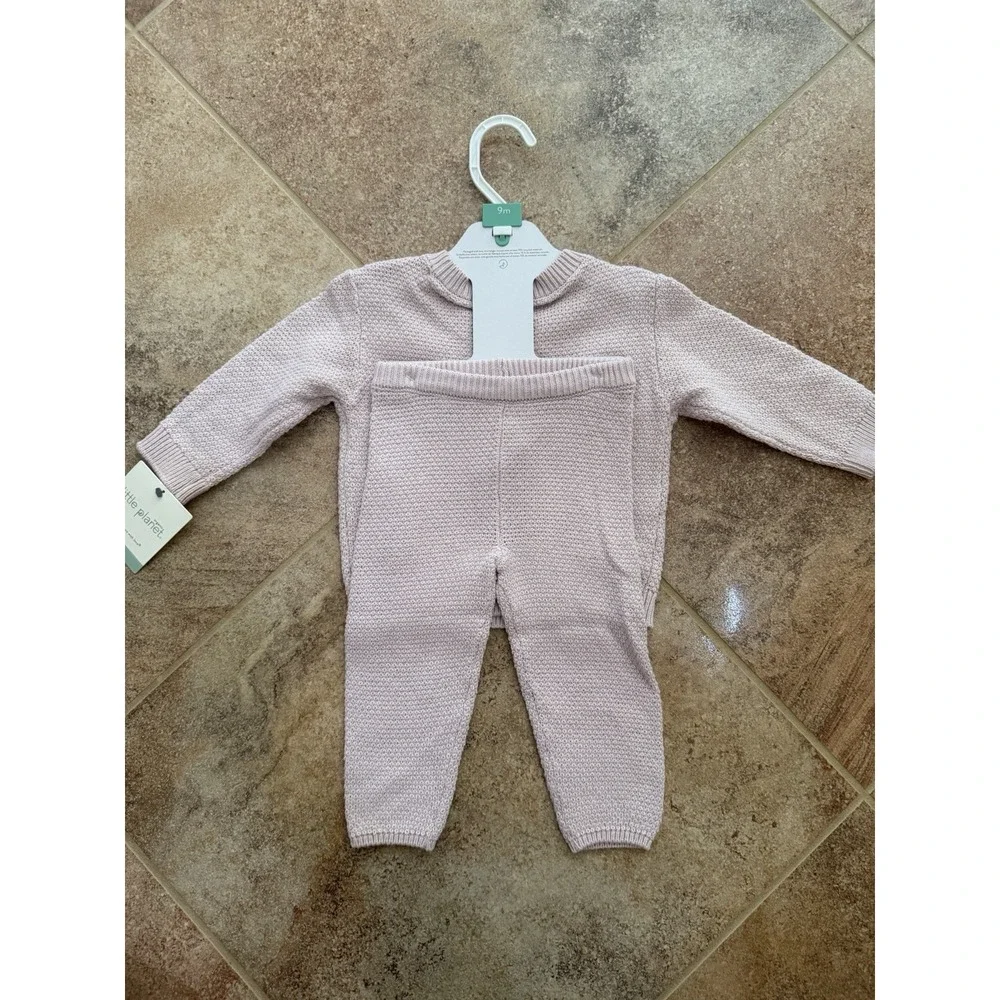 Baby Girls' Little Plant By Carter's Pink Bow Sweater Set Size 9 Months NWT